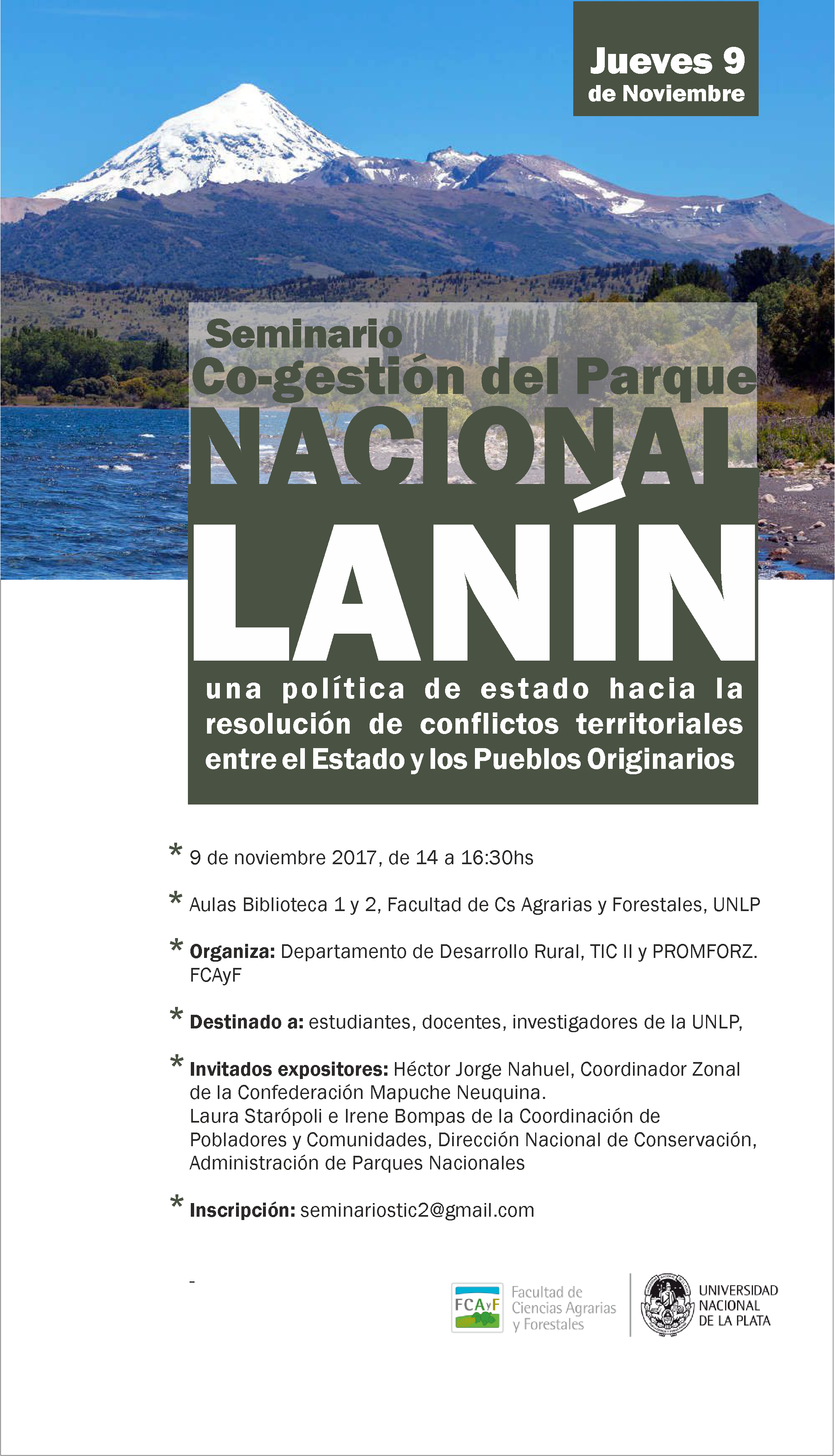 Seminario Co-Gestión del Parque Nacional Lanín Seminario Co-Gestión del Parque Nacional Lanín