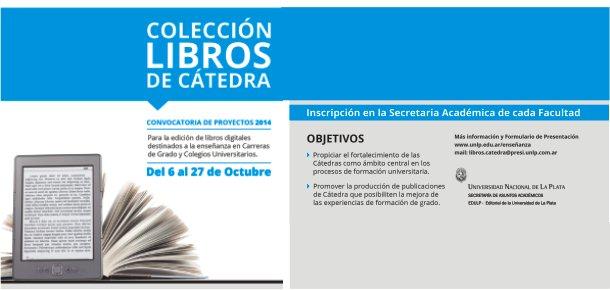Convocatoria 2014 de la Colección Libros de Cátedra de la UNLP
